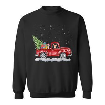 Christmas Chihuahua Dogs Ride Red Truck Costumer Sweatshirt - Monsterry UK