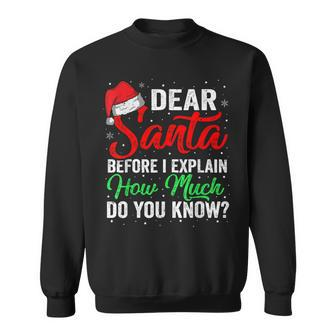 Christmas Dear Santa Before I Explain How Much Do You Know Sweatshirt - Seseable