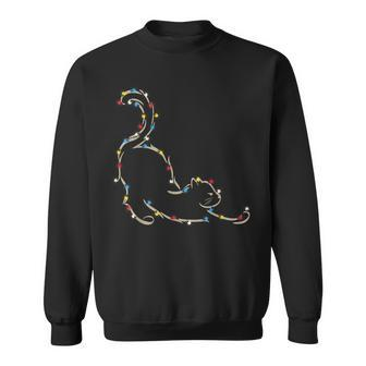 Christmas Lights Meowy Cat Pet Collection Sweatshirt - Monsterry