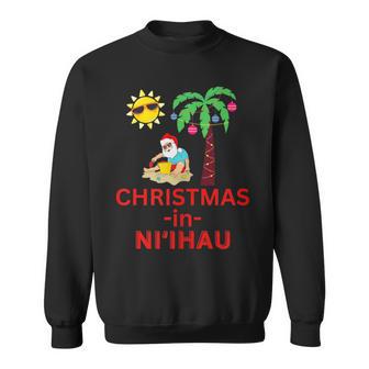 Christmas In Ni'ihau Deck The Palm Trees Hawaii Vacation Sweatshirt - Monsterry UK