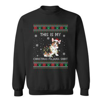 This Is My Christmas Pajama Tricolor Corgi Pjs Xmas Sweatshirt - Monsterry