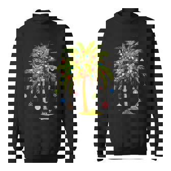 Christmas Palm Tree Light Hawaiian Tropical Xmas Sweatshirt | Mazezy