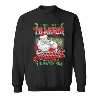 Christmas Personal Trainer Gym Workout Exercise Santa Claus Sweatshirt - Monsterry