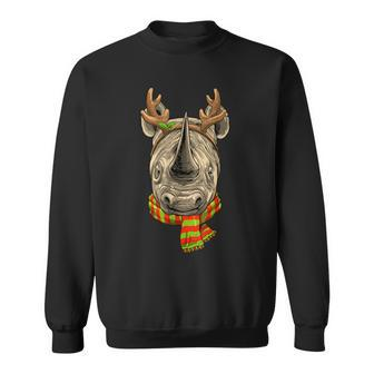 Christmas Rhinoceros Santa Clause Reindeer Xmas Safari Rhino Sweatshirt - Monsterry UK