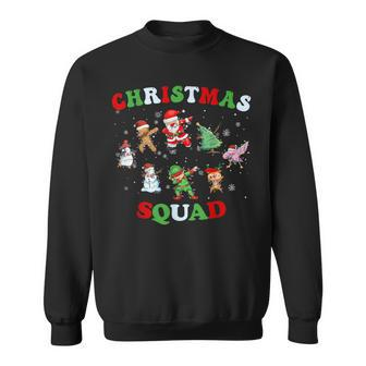 Christmas Squad Dabbing Santa Claus Elf Family Matching Pjs Sweatshirt | Mazezy UK