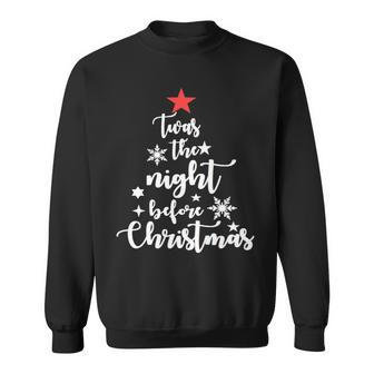 Christmas Twas The Night Before Tree Word Cloud Sweatshirt - Monsterry AU