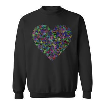 Chromatic Colorful Hearts Love Peace Prismatic Beautiful Sweatshirt - Monsterry CA