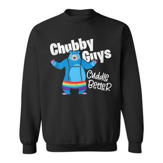 Chubby Guys Cuddle Better Lgbtq Gay Pride Bear Sweatshirt - Monsterry AU