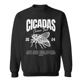 Cicada Summer Tour 2024 Double Emergence Bug Humor Sweatshirt | Mazezy AU