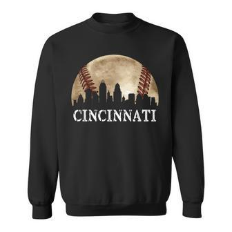 Cincinnati Skyline City Vintage Baseball Lover Sweatshirt | Mazezy