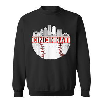 Cincinnati Vintage Baseball Distressed Gameday Retro Sweatshirt - Seseable