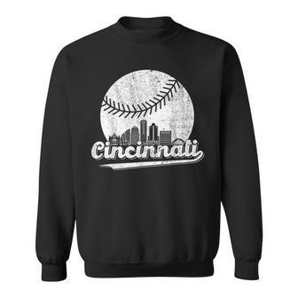 Cincinnati Vintage Baseball Distressed Gameday Retro Sweatshirt - Monsterry DE