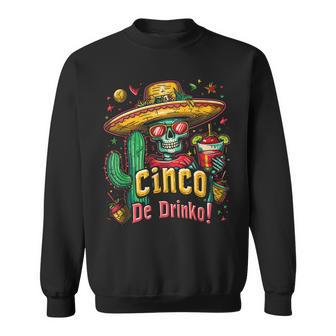 Cinco De Drinko Mexican Skull Fiesta 5 De Mayo Drinking Sweatshirt - Thegiftio UK