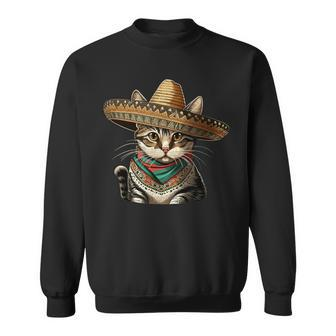 Cinco De Mayo Cat Party Mexican Sombrero Cat Lover Women Sweatshirt - Thegiftio UK