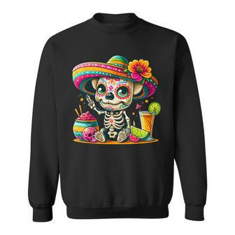 Cinco De Mayo Chihuahua Dog Mexican Sugar Skull Sombrero Sweatshirt | Mazezy