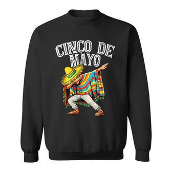 Cinco De Mayo Dabbing Mexican Poncho Sombrero Hat Boys Men Sweatshirt - Monsterry CA