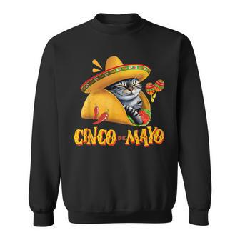 Cinco De Mayo Mexican Fiesta 5 De Mayo Taco Cat Sweatshirt - Seseable