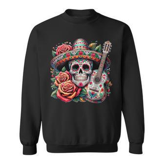 Cinco De Mayo Skull Sombrero Fiesta Mexican Skull Women Sweatshirt | Mazezy