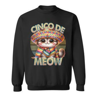 Cinco De Meow Fiesta Cat Cinco De Mayo Sombrero Poncho Sweatshirt | Mazezy UK