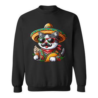 Cinco De Meow Cat Taco Mexican Fiesta Sweatshirt - Seseable