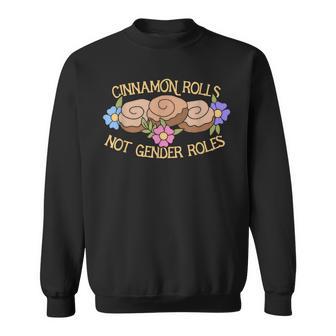 Cinnamon Rolls Not Gender Roles Feminist Retro Style Sweatshirt - Seseable