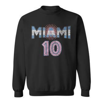 City Of Miami Argentina Blue Pink Sun 10 Flag Sweatshirt - Seseable
