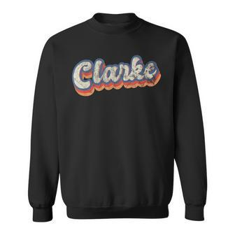 Clarke Personalized Name Custom Lettering 70'S Sweatshirt - Seseable