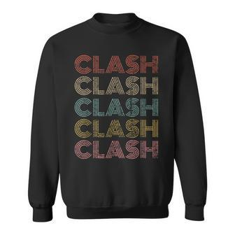 Clash Vintage Retro Text Apparel 70S 80S Gaming Sweatshirt - Thegiftio UK