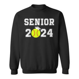Class Of 2024 Softball Player Senior 2024 High School Grad Sweatshirt - Seseable