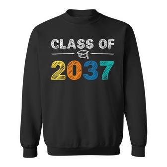 Class Of 2037 Grow With Me First Day Of School Graduation Sweatshirt - Monsterry