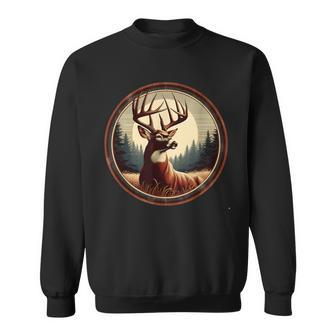 Classic Big Whitetail Buck Vintage Deer Graphic For Hunters Sweatshirt - Monsterry CA