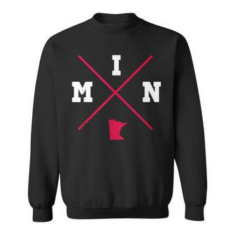 Classic Min Minnesota Red Vintage State Outline Sweatshirt - Monsterry