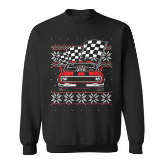 Classic Muscle Car Guys Matching Ugly Christmas Car Racing Sweatshirt - Monsterry