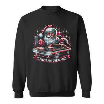 Classic Muscle Car Santa Hotrod V8 Enthusiast Christmas Sweatshirt - Monsterry