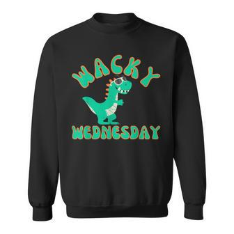 Classic Wacky Wednesday Green Dinosaur Mismatch Sweatshirt - Monsterry AU