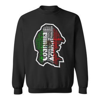 Coahuila Mexico Mapa Bandera Mexicana Silueta Sweatshirt - Monsterry UK