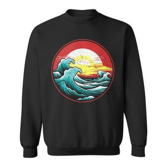 Coastline Sunset And Surf Waves Coastal Living Beach Lover Sweatshirt - Monsterry