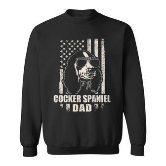 Cocker Spaniel Dad Cool Vintage Retro Proud American Sweatshirt | Mazezy DE