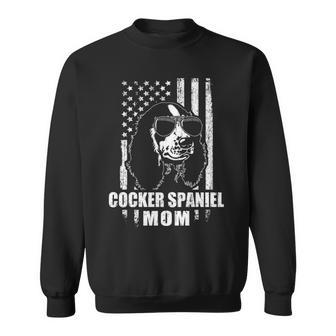Cocker Spaniel Mom Cool Vintage Retro Proud American Sweatshirt | Mazezy
