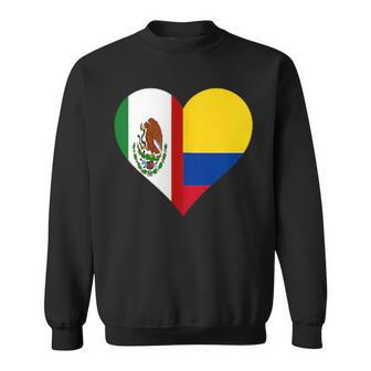 Colombian Mexican Heart Flag Colombia Mexico Sweatshirt - Monsterry AU