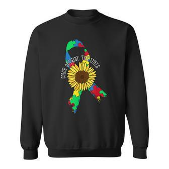Color Outside The Lines Puzzle Cool Autism Awareness Sweatshirt - Monsterry AU