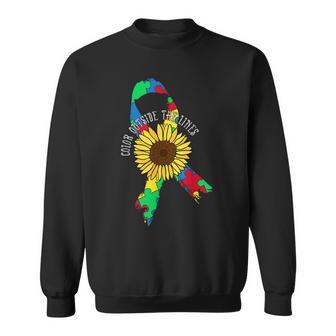 Color Outside The Lines Puzzle Cool Autism Awareness Sweatshirt - Monsterry DE