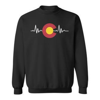Colorado Flag Heart Beat Ekg Nurse Emt Sweatshirt | Mazezy