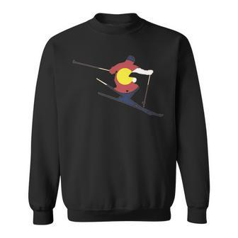 Colorado Flag Skier Sweatshirt | Mazezy