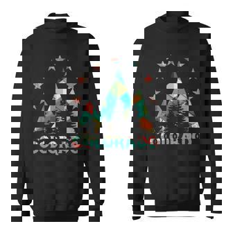 Colorado Mountains Pine Trees And Elk Poly Sweatshirt | Mazezy