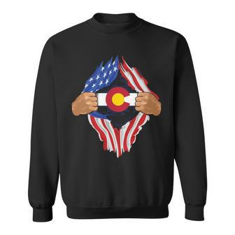 Colorado Roots Inside State Flag American Proud Sweatshirt | Mazezy