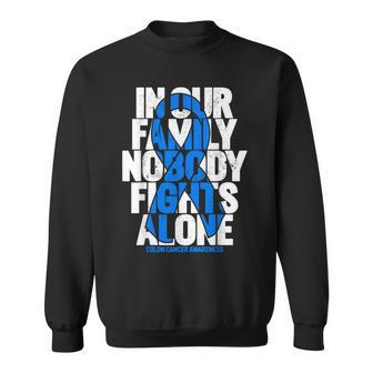 Colorectal Cancer Support Family Blue Colon Cancer Awareness Sweatshirt | Mazezy