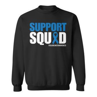 Colorectal Colon Cancer Awareness Support Squad Blue Ribbon Sweatshirt - Seseable