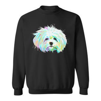 Colourful Maltese Dog Sweatshirt | Mazezy