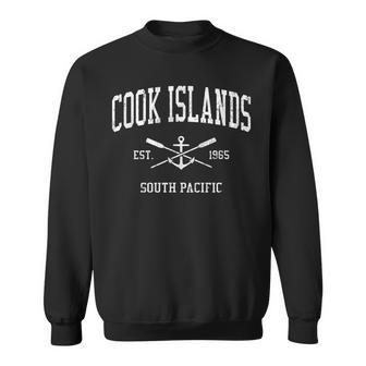 Cook Islands Vintage Crossed Oars & Boat Anchor Sports Sweatshirt - Monsterry CA